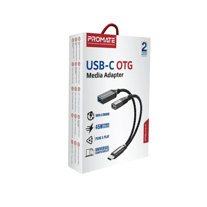 Promate OTGLink-C USB-C OTG Media Adapter - Black