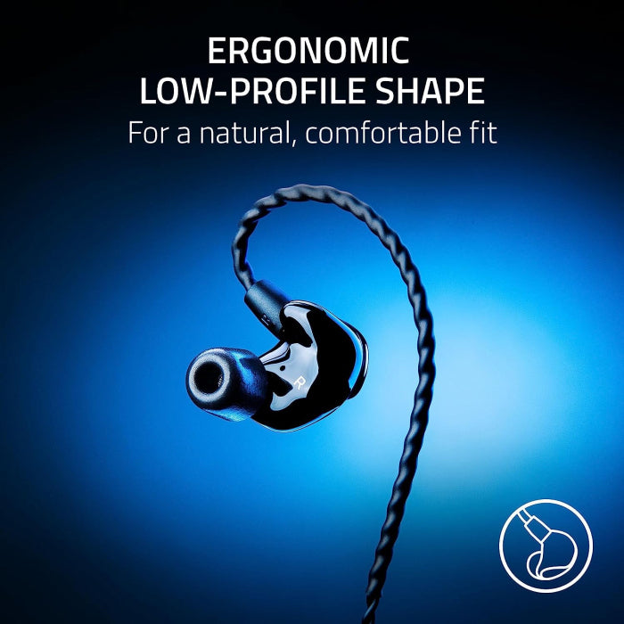 Razer Moray Ergonomic In-Ear Monitor With Superior Passive Noise Isolation - Black