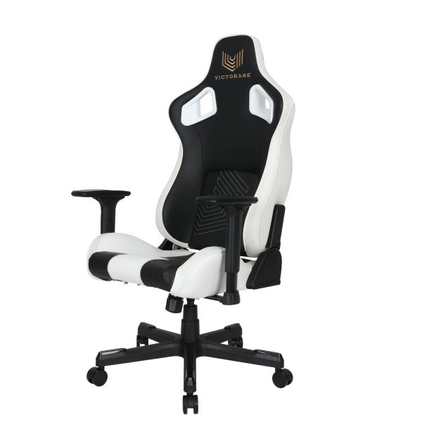 Victorage Premium PU Leather Gaming Chair - Delta Series - White/Black