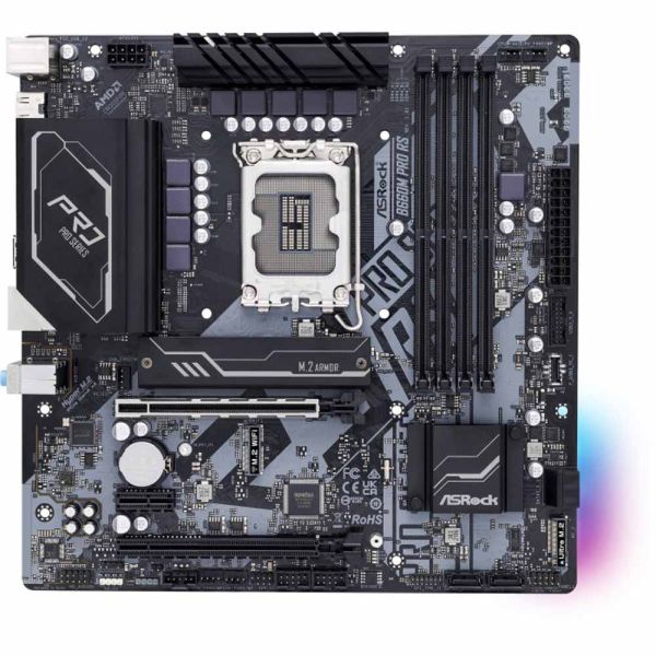 ASRock Intel B660M Pro RS - Gaming Motherboard - Black