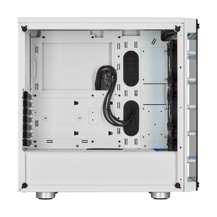 Corsair iCUE 465X RGB Mid-Tower Tempered Glass Side & Front Panel Smart Case with 3 RGB Fans - White
