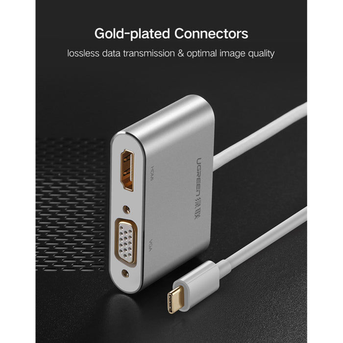 UGreen USB-C to HDMI + VGA + USB3.0 Converter With PD Charging