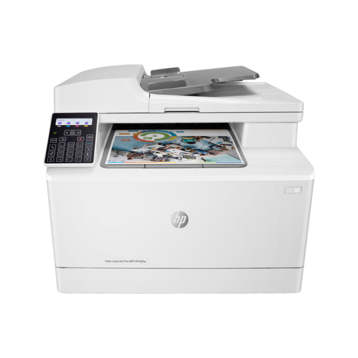 HP Color Laserjet Pro MFP M183FW A4 Printer, ADF + Flatbed Scanner, Copier & Fax With Duplex Printing - LAN, WiFi & Fax