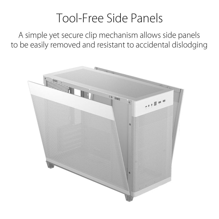 Asus Prime AP201 Micro ATX 33L Tool-Free Side Panels Case - White