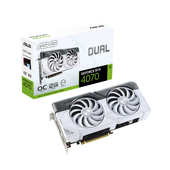 Asus Dual GeForce RTX 4070 White OC Edition 12GB GDDR6X Graphic Card