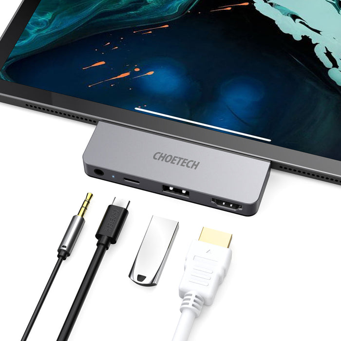 Choetech 4 in 1 USB C Dock For all usb C Devices - Grey