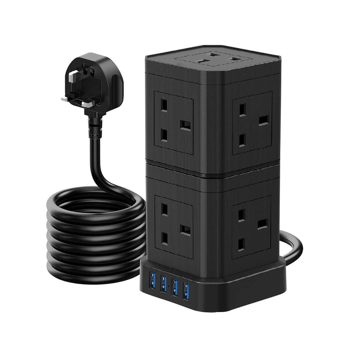 Powerstrip Cube with 9 outlets & 4 USB ports