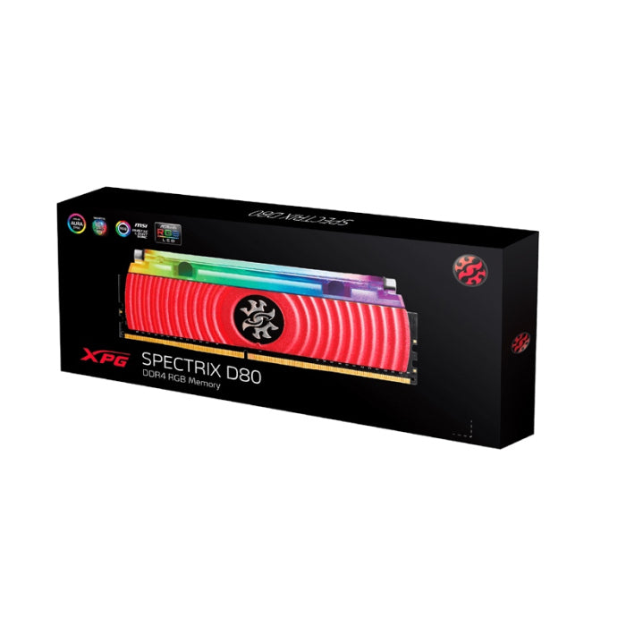 XPG SPECTRIX D80 16GB (2x8GB) DDR4 3600MHz RGB Liquid Cooling Memory Kit - Red