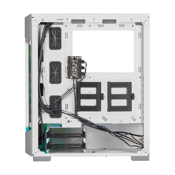 Corsair iCUE 220T RGB Mid-Tower Steel Plastic Side Tempered Glass Panel Case With 3 RGB Fans - White