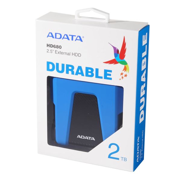AData HD680 External Hard Drive 2TB - Blue