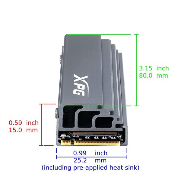 XPG Gammix S70 2TB SSD Internal Solid State Drive - Silver