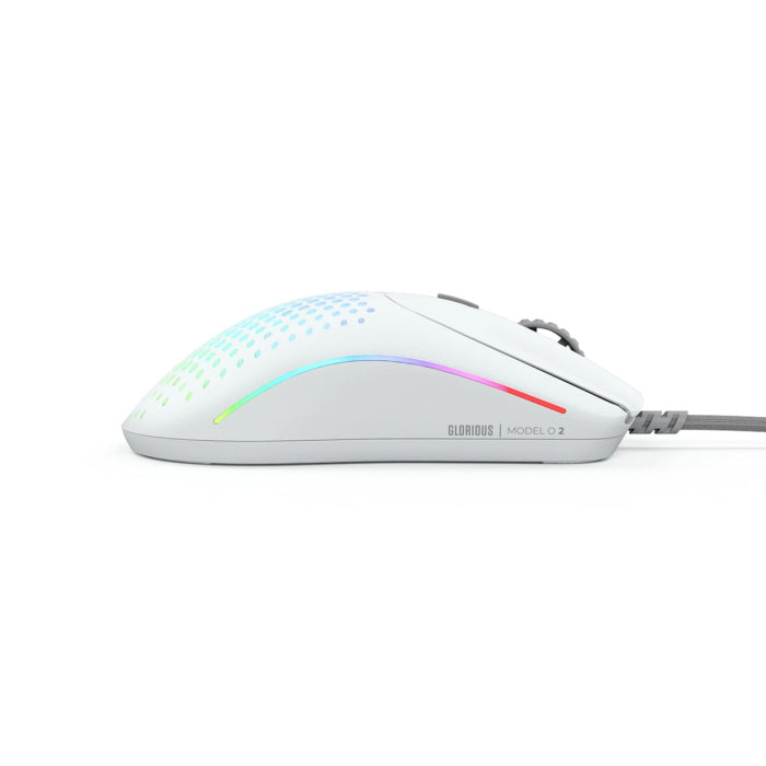 Glorious Model O2 RGB Wired Gaming Mouse (59g) - Matte White