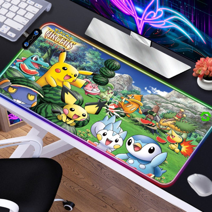 GAMEON LED Luminous Gaming Mousepad With RGB Lighting (900x400x3mm) - Pokemon Arceus And The Jewel Of Life Edition