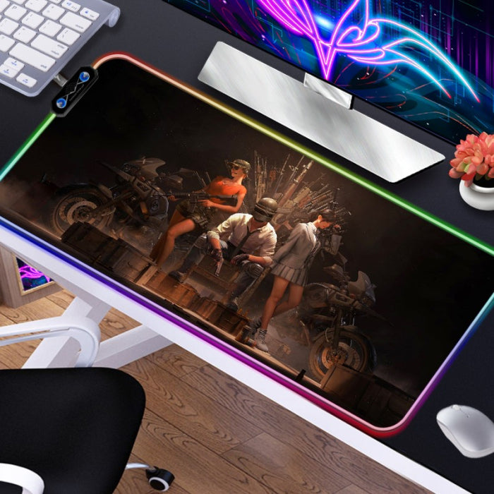 GAMEON LED Luminous Gaming Mousepad With RGB Lighting (900x400x3mm) - PUBG Thems Edition