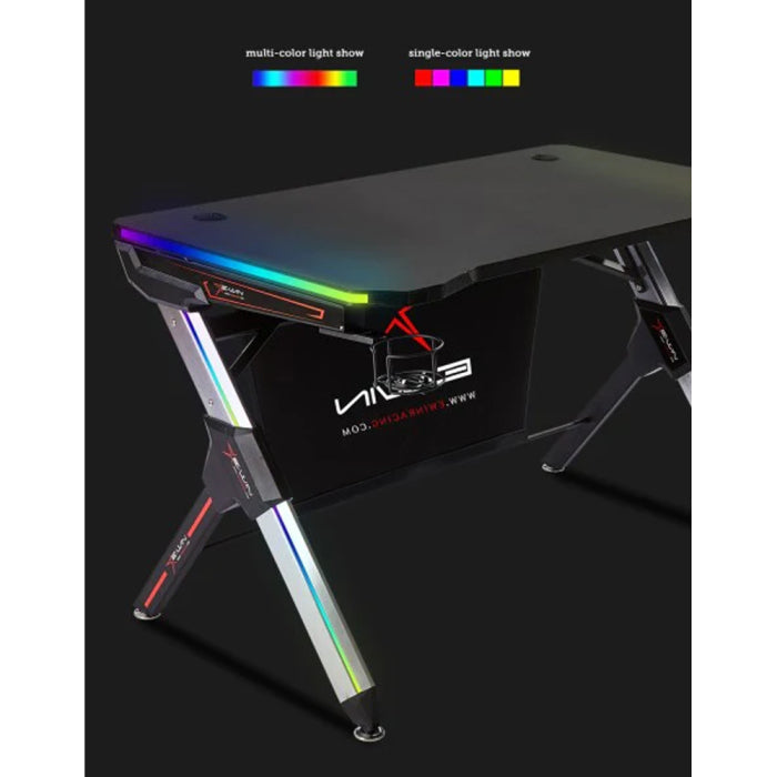 E-Win LED RGB Carbon Fiber Texture Gaming Desk