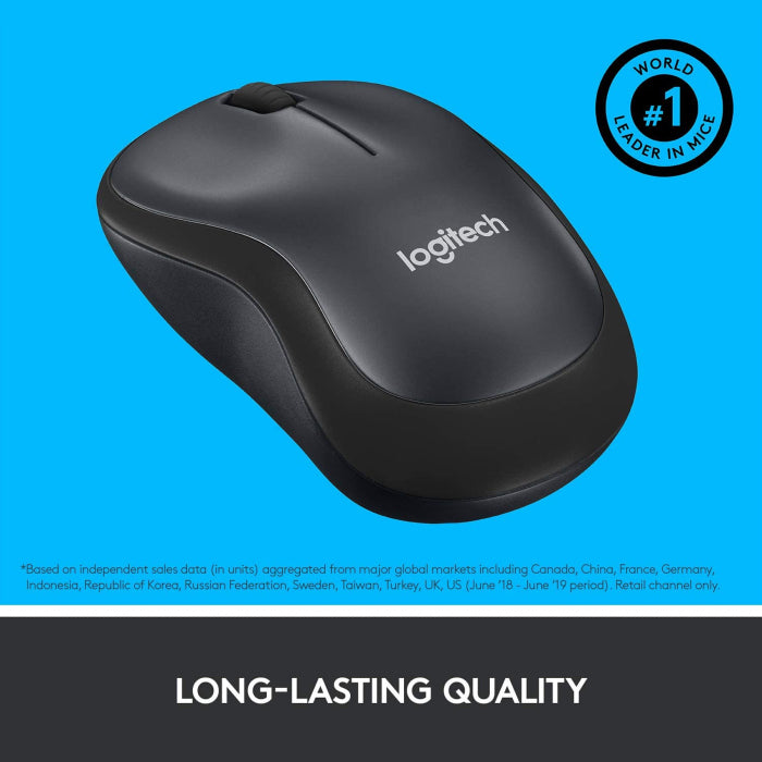 Logitech M220 Silent Wireless Mouse - Black