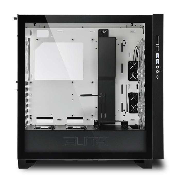 Sharkoon Elite Shark CA300T 2X Tempered Glass 4X ARGB Fans (3 Front & 1 Rear) ATX Mid Tower Case White