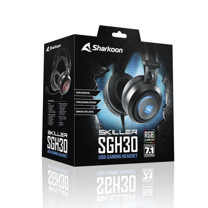 Sharkoon Skiller SGH30 Virtual 7.1 RGB USB Gaming Headset For PC,PS5/PS4