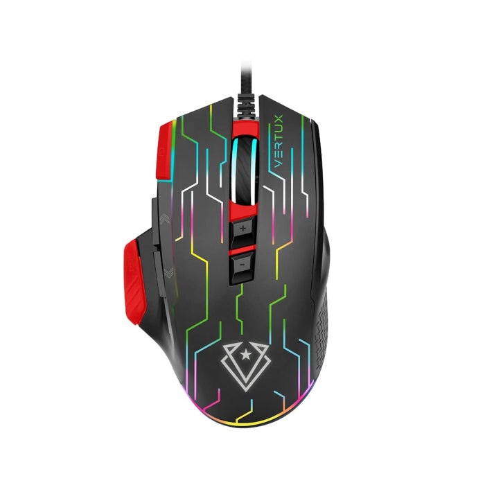 Vertux Kryptonite Superior Quick Performance Wired Gaming Mouse - Kryptonite/Red