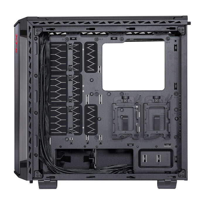 XPG BATTLECRUISER Super Mid-Tower 4-Side Tempered Glass Case with 4 RGB Fans - Black